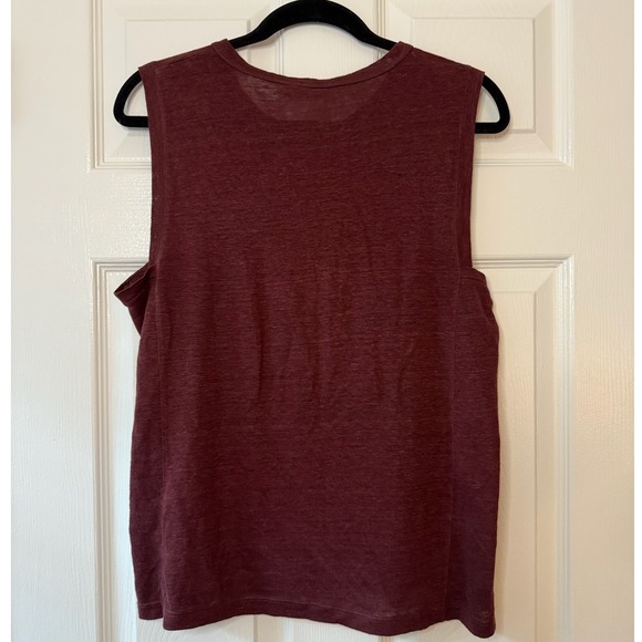 A.L.C.‎ Burgundy Linen Tank Top Sleeveless Pocket Casual XS - Picture 2 of 5